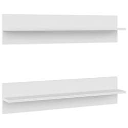 vidaXL 2/4x Wall Shelves Chipboard Wall-Mounted Hanging Shelf Multi Colours - white