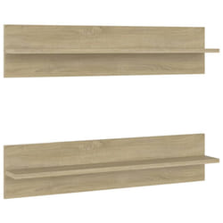 vidaXL 2/4x Wall Shelves Chipboard Wall-Mounted Hanging Shelf Multi Colours - sonoma oak