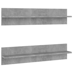 vidaXL 2/4x Wall Shelves Chipboard Wall-Mounted Hanging Shelf Multi Colours - concrete grey