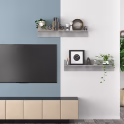 vidaXL 2/4x Wall Shelves Chipboard Wall-Mounted Hanging Shelf Multi Colours - concrete grey - Additional view 6