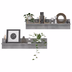 vidaXL 2/4x Wall Shelves Chipboard Wall-Mounted Hanging Shelf Multi Colours - concrete grey - Additional view 7