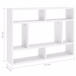 vidaXL Wall Shelf White Engineered Wood Hanging Wall Display Shelf Cabinet Set - Additional view 4