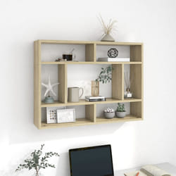 vidaXL Wall Shelf Sonoma Oak Engineered Wood Hanging Wall Display Cabinet