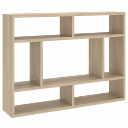 vidaXL Wall Shelf Sonoma Oak Engineered Wood Hanging Wall Display Cabinet