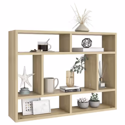 vidaXL Wall Shelf Sonoma Oak Engineered Wood Hanging Wall Display Cabinet