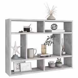 vidaXL Wall Shelf Concrete Grey Engineered Wood Hanging Wall Display Cabinet