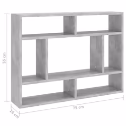 vidaXL Wall Shelf Concrete Grey Engineered Wood Hanging Wall Display Cabinet - Additional view 5