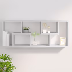vidaXL Wall Shelf White Engineered Wood Household Wall Display Hanging Shelf - Additional view 8