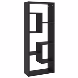 vidaXL Wall Shelf Black Engineered Wood Household Wall Display Hanging Shelf