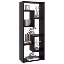 vidaXL Wall Shelf Black Engineered Wood Household Wall Display Hanging Shelf