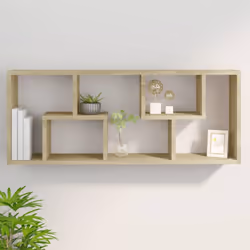 vidaXL Wall Shelf Sonoma Oak Engineered Wood Household Wall Hanging Cabinet - Additional view 8