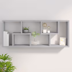 vidaXL Wall Shelf Concrete Grey Engineered Wood Household Wall Display Shelf - Additional view 7