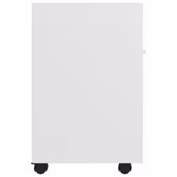 vidaXL Side Cabinet with Wheels White Engineered Wood Rolling Storage Cabinet - Additional view 5