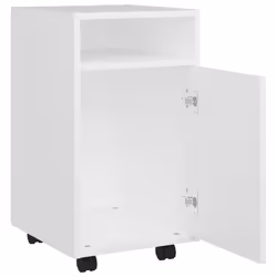 vidaXL Side Cabinet with Wheels White Engineered Wood Rolling Storage Cabinet - Additional view 6