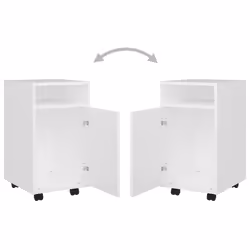 vidaXL Side Cabinet with Wheels White Engineered Wood Rolling Storage Cabinet - Additional view 7