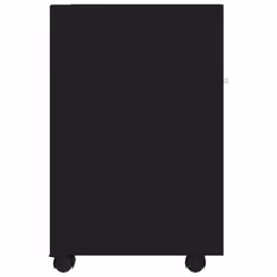 vidaXL Side Cabinet with Wheels Black Engineered Wood Rolling Storage Cabinet - Additional view 4