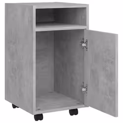 vidaXL Side Cabinet with Wheels Concrete Grey Engineered Wood Rolling Cabinet - Additional view 6