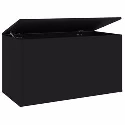 vidaXL Storage Chest Black Engineered Wood Cabinet Trunk Container Box Set