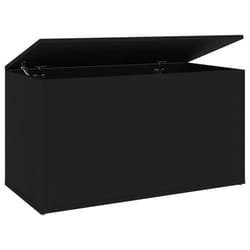 vidaXL Storage Chest Black Engineered Wood Cabinet Trunk Container Box Set