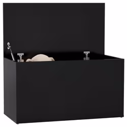 vidaXL Storage Chest Black Engineered Wood Cabinet Trunk Container Box Set