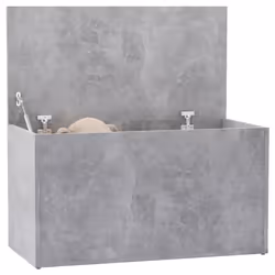 vidaXL Storage Chest Concrete Grey Engineered Wood Cabinet Trunk Container - Additional view 3