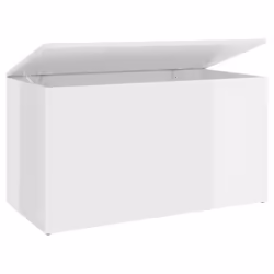 vidaXL Storage Chest High Gloss White Engineered Wood Cabinet Container Box