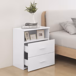 VidaXL 803272 nightstand/bedside table White - Additional view 2