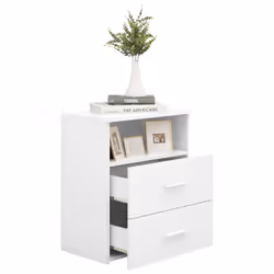 VidaXL 803272 nightstand/bedside table White - Additional view 3