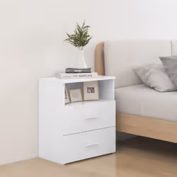VidaXL 803273 nightstand/bedside table White - Additional view 2