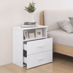 VidaXL 803273 nightstand/bedside table White - Additional view 3