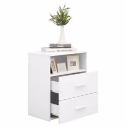 VidaXL 803273 nightstand/bedside table White - Additional view 4