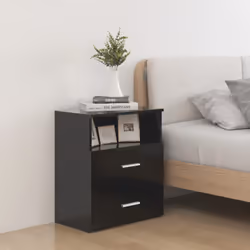 VidaXL 803275 nightstand/bedside table Black - Additional view 2
