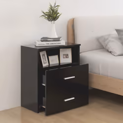 VidaXL 803275 nightstand/bedside table Black - Additional view 3