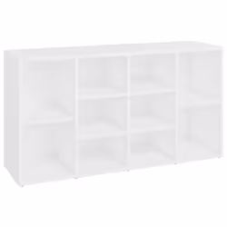 vidaXL Shoe Bench White Engineered Wood Shoe Cabinet Organiser Storage Rack