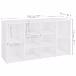 vidaXL Shoe Bench White Engineered Wood Shoe Cabinet Organiser Storage Rack - Additional view 4