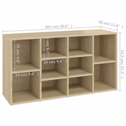 vidaXL Shoe Bench Sonoma Oak Engineered Wood Shoe Cabinet Organiser Storage - Additional view 7