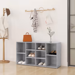 vidaXL Shoe Bench Concrete Grey Engineered Wood Shoe Cabinet Organiser Storage