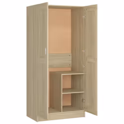 vidaXL Wardrobe Sonoma Oak Engineered Wood Clothing Cabinet Home Organiser