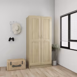 vidaXL Wardrobe Sonoma Oak Engineered Wood Clothing Cabinet Home Organiser