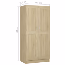 vidaXL Wardrobe Sonoma Oak Engineered Wood Clothing Cabinet Home Organiser - Additional view 8