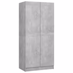 vidaXL Wardrobe Concrete Grey Engineered Wood Clothing Cabinet Home Organiser - Additional view 5