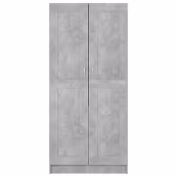vidaXL Wardrobe Concrete Grey Engineered Wood Clothing Cabinet Home Organiser - Additional view 6
