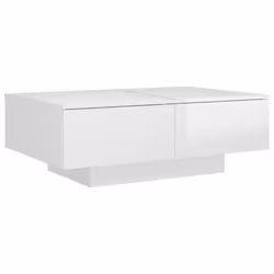 vidaXL Coffee Table High Gloss White Engineered Wood Home Living Room Table