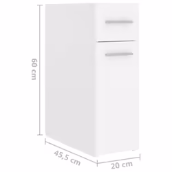 vidaXL Apothecary Cabinet White Engineered Wood Storage Cabinet Home Organiser - Additional view 5