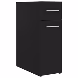 vidaXL Apothecary Cabinet Black Engineered Wood Storage Cabinet Home Organiser - Additional view 3