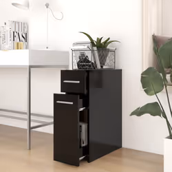 vidaXL Apothecary Cabinet Black Engineered Wood Storage Cabinet Home Organiser - Additional view 4