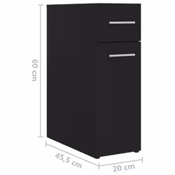 vidaXL Apothecary Cabinet Black Engineered Wood Storage Cabinet Home Organiser - Additional view 5