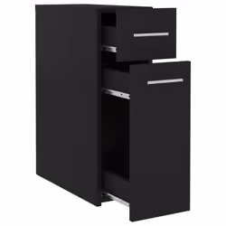 vidaXL Apothecary Cabinet Black Engineered Wood Storage Cabinet Home Organiser - Additional view 6