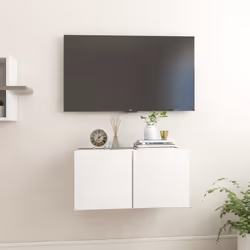 vidaXL Hanging TV Cabinet White Home Entertainment Centre TV Stand Wall Unit
