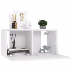 vidaXL Hanging TV Cabinet White Home Entertainment Centre TV Stand Wall Unit